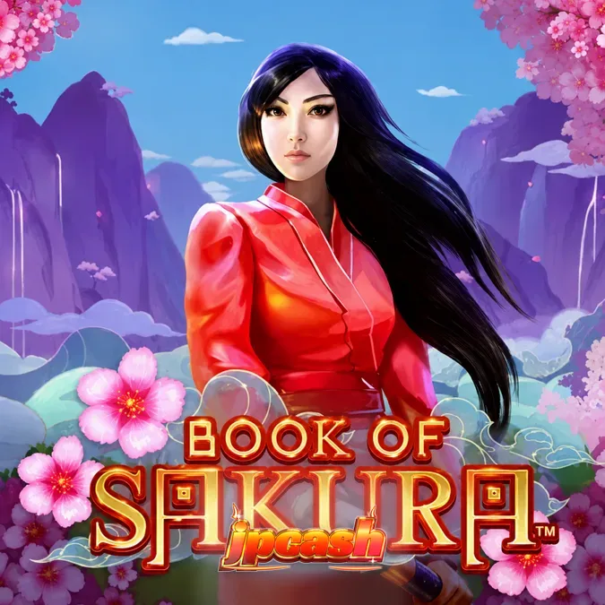 Tampilan visual slot Book of Sakura dengan latar belakang bunga sakura yang indah