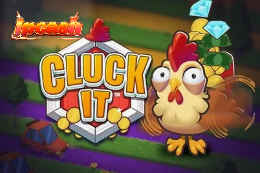 Tampilan visual permainan crash Cluck It dengan tema peternakan yang ceria